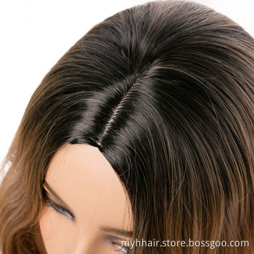 Body Wave Wigs Black Golden Middle Part Cosplay Synthetic Wigs For Women Long Hair Wigs hair Mix Aliexpress Hair Ombre